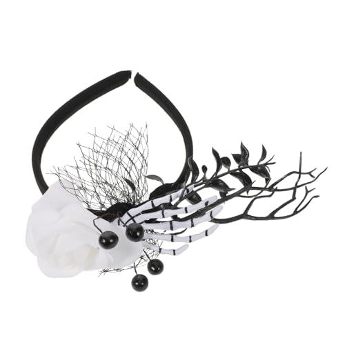 Garneck Hirschgeweih Stirnband Mit Blumen Halloween Kopfbedeckung Cosplay Zubehör Party Haarband Totenkopf Krallen Haarnadeln Gruselige Klauenklammern Gothic Haarspangen von Garneck