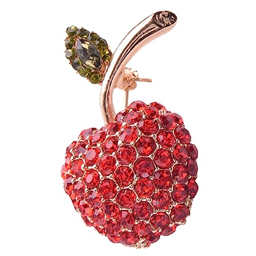 Garneck Rote Brosche Für Jacken Kleidung Und Taschen Funkelnde Anstecknadel Mit Apfel-design Für Besondere Anlässe Und Alltag Hochwertiger Schmuck Für Frauen von Garneck