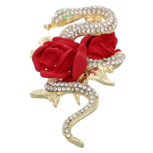Garneck Hochwertige Schlangenbrosche mit Rosendesign für Damen Anstecknadel für Jacken Pullover und Schals Stilvolles Accessoire für Modebewusste Frauen von Garneck