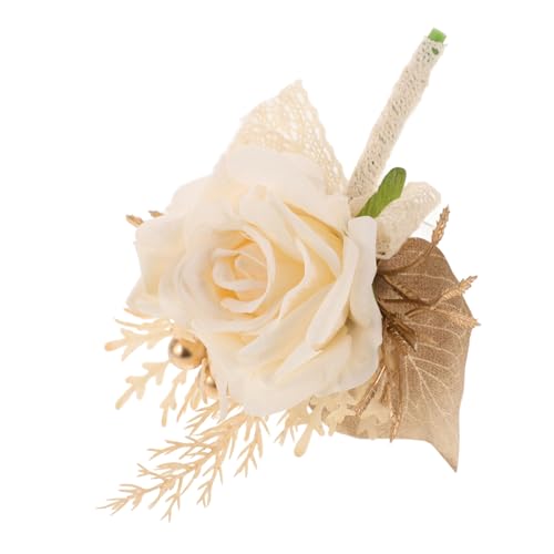 Garneck Hochzeits Boutonniere Kunstrosen Anstecker für Bräutigam und Brautjungfern als Handgelenk Corsage oder Ansteckblume für Hochzeiten und Formelle Anlässe Langlebig und von Garneck