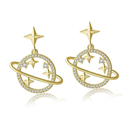 Garneck Hohle Planet Ohrringe Damen Ohrhänger aus Langlebiger Legierung Tropfen Ohrringe mit Stern Design Hautfreundlich und Elegant für Frauen und Mädchen von Garneck