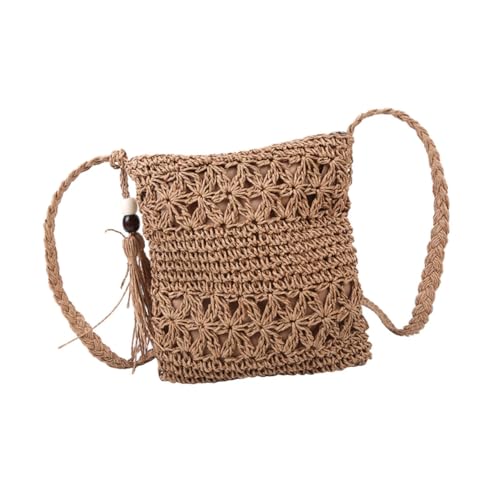 Garneck Stroh Umhängetasche mit Quasten Handgewebte Damen Schultertasche für Strand Reisen Alltag Garneck Stroh Umhängetasche mit Quasten Handgewebte Damen Schultertasche für Strand Reisen Alltag von Garneck
