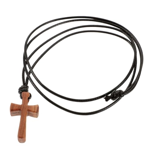 Garneck Holzkreuz Anhänger Halskette für Verstellbare Kordel Elegantes Holzdesign für Herren und Damen Symbol der Verbundenheit für Besondere Anlässe von Garneck