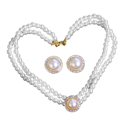 Garneck Imitat Perlenkette und Ohrstecker Damen Hochzeitsschmuck Vintage Look Goldfarbene Ohrstecker Trendiger Schmuck für Mädchen und Frauen Garneck Imitat Perlenkette und Ohrstecker Damen Hochzeitsschmuck Vintage Look Goldfarbene Ohrstecker Trendiger Schmuck für Mädchen und Frauen von Garneck
