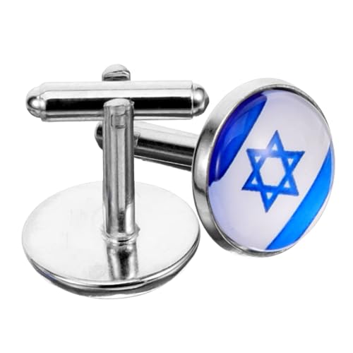 Garneck Israelische Flagge Manschettenknöpfe für Herren Hemdknöpfe für Anzüge und Besondere Anlässe Einzigartiges Design und Hochwertige Verarbeitung von Garneck