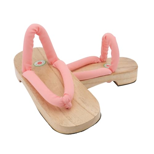 Garneck Japanische Damen Holzclogs Sandalen mit Flacher Sohle rutschfest Sommer Pantoletten Passend für Fußkomfort Barfußschuh ähnlich Modisch Robust von Garneck
