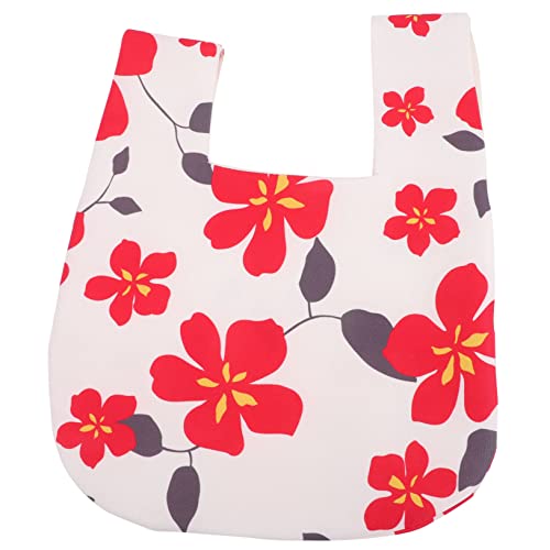 Garneck Japanische Handtasche mit Traditionellem Knoten design Rote Canvas Tote Bag im Japanischen Stil Tragbare Kleine Umhängetasche für Damen Praktisch und Modisch für Ausgehen und von Garneck