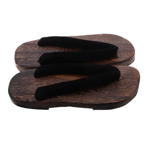 Garneck Japanische Holzclogs Herren Rundzehen Sandalen Ergonomisch Angenehm Vielseitig Für Alltag Urlaub Und Zuhause Traditionelle Kimono Schuhe Vintage Holzpantoffeln von Garneck