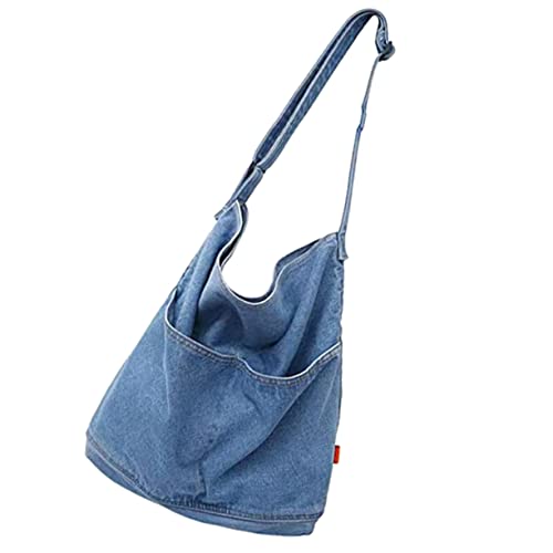 Garneck Jeanstasche Damen Groß - Stilvolle - Blaue Canvas Tasche Aus Jeansstoff Perfekt Für Den Alltag Einkäufe Und Freizeit Vielseitige Umhängetasche Für Modebewusste Frauen von Garneck