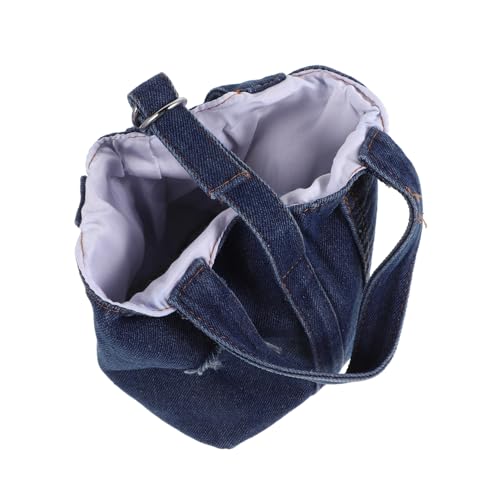 Garneck Jeanstasche Klein Damen Umhängetasche Denim Tote Bag mit Trendigem Colorblock Design Großer Kapazität Vielseitig für Arbeit Shopping und Reisen Tragbar und Modisch für Mädchen von Garneck