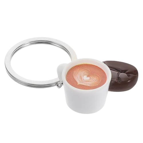 Garneck Kaffeebohnen Schlüsselanhänger für Kaffeeliebhaber Einzigartiger Anhänger mit Kaffee Latte Art Vielseitig und Tragbar Geeignet für Männer und Frauen Perfektes Zubehör für Taschen von Garneck