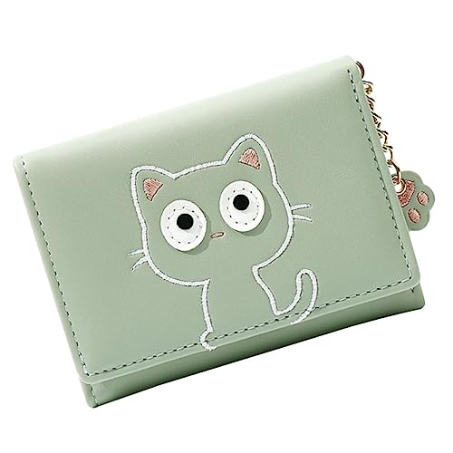 Garneck Kleiner Katzen Geldbeutel Tragbarer Kartenhalter PU Süße Münzbörse für Damen mit Reißverschluss für Schüler und Büroangestellte Kleiner Geldbörse für Kreditkarten und Kleingeld von Garneck