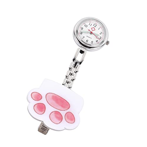 Garneck Katze Pfote Uhr Elektronische Schwesternuhr Nachtleuchtende Taschenuhr für Krankenschwestern Langlebige Kunststoff und Ausführung für Pflegepersonal und Ärzte von Garneck