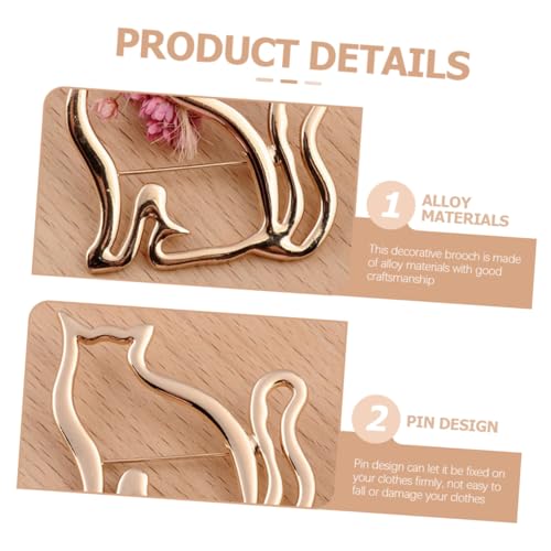 Garneck Katzenbrosche aus Langlebiger Legierung Hohles Design für Stilvolle Anstecknadel Vielseitig als Kleidungs und Hut Dekoration Elegantes Accessoire für Damen und Besondere Anlässe von Garneck
