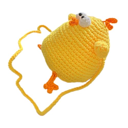 Garneck Kawaii Hühner Umhängetasche für Mädchen Handgefertigte Mini Wendetasche als Geldbörse oder Crossbody Bag Design für Geschenkidee von Garneck