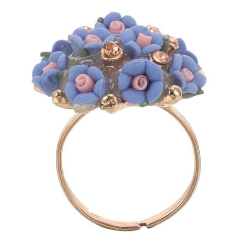 Garneck Keramik Blumenring Damen Stilvoll Leicht Hautfreundlich Verstellbar Modischer Schmuck Kreatives Design Geschenk für Geburtstag Hochzeit Weihnachten Vielseitig Kombinierbar von Garneck