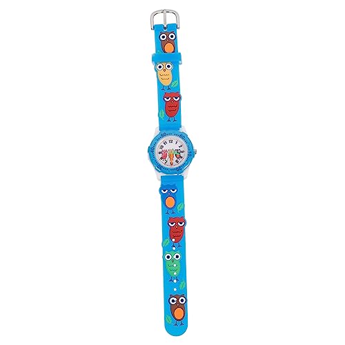Garneck 3D Cartoon Kinderuhr Eule mit Gummiband Analoge Armbanduhr für Kinder für Schüler von Garneck