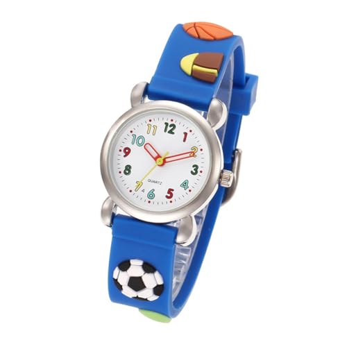 Garneck Kinderuhr Fußball Cartoon Muster 3D Armbanduhr für Jungen und Mädchen Verstellbares PVC Armband Sicher und Langlebig Digital Armbanduhr für Kinder von Garneck