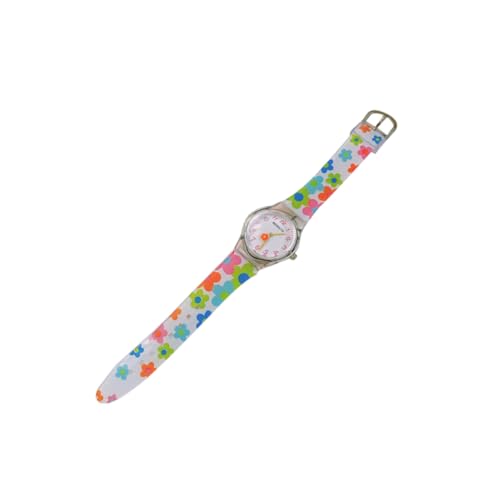 Garneck Kinderuhr mit Blumenmotiv Silikon Armbanduhr für Mädchen Langlebiges Design Verstellbar Cartoon Muster für Kinder von Garneck