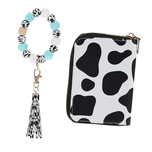 Garneck Klassisches Cow Print Schlüsselbund Geldbörse mit Handgelenkband Multifunktionale PU Kartenhalter für Damen für Reisen Shopping und Alltag Garneck Klassisches Cow Print Schlüsselbund Geldbörse mit Handgelenkband Multifunktionale PU Kartenhalter für Damen für Reisen Shopping und Alltag von Garneck
