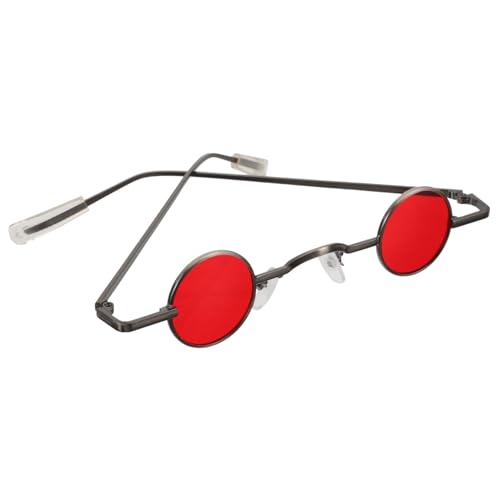 Garneck Kleine Runde Sonnenbrille Kreative Partybrille für Männer und Frauen Rote Strand Sonnenbrille Leicht und Stylisch für Outdoor Aktivitäten und Garneck Kleine Runde Sonnenbrille Kreative Partybrille für Männer und Frauen Rote Strand Sonnenbrille Leicht und Stylisch für Outdoor Aktivitäten und von Garneck