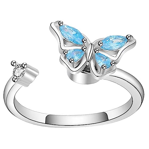 Garneck Verstellbarer Schmetterlingsring Für Frauen Offener Strassring Ästhetischer Schmuck Für Mädchen Hochzeit Und Geburtstag von Garneck
