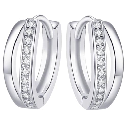 Garneck Kleine Silberne Creolen Ohrstecker Damen Modische Filigrane Ohrhänger Schmuckgeschenk für Frauen Teenager Alltag Business Party von Garneck