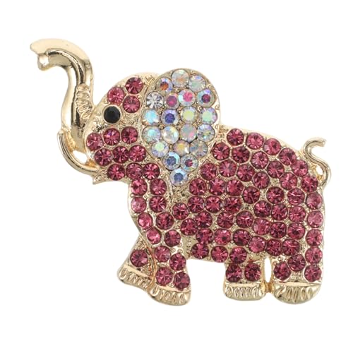 Garneck Dekorative Elefantenfigur Emaille Glänzende Strass-brosche Stilvolle Tier-anstecknadel Für Kleidung Schal Damen Teenager von Garneck