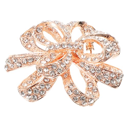 Garneck Knotted Alloy Brosche mit Funkelnden Strasssteinen Leichte Langlebige Anstecknadel für Pullover Bluse Schal und Kleid Goldfarbene Dekorative Brustnadel für Damen von Garneck