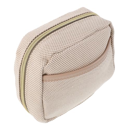 Garneck Kompakte Reise-Kosmetiktasche mit Mehrfachfächern Tragbarer Kulturbeutel für Damen für Alltag Arbeit und Kurze Trips Leichter Make-up Organizer aus Canvas in Khaki von Garneck