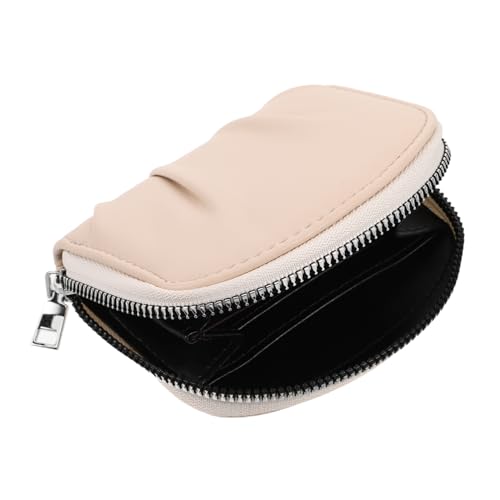 Garneck Kompakte Weiße Geldbörse mit Reißverschluss Multifunktionales Münzfach Kartenhalter und Kleingeldtasche Handgefertigt für Herren für Reise und Alltag von Garneck