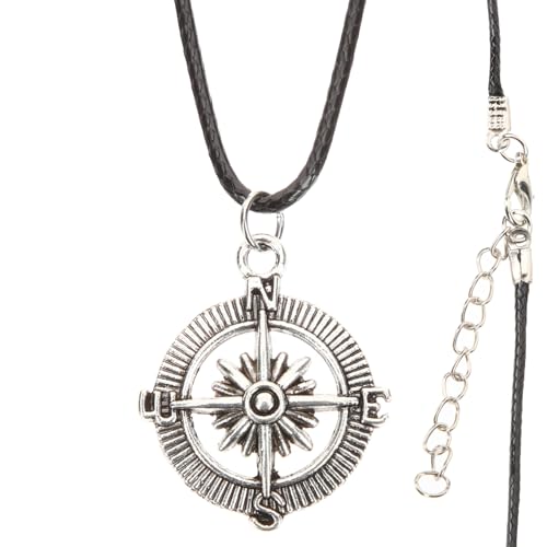Garneck Kompass Halskette Herren Legierung Langlebig Verstellbar Geometrisch Rundes Design Stilvoll für Männer und Freunde von Garneck