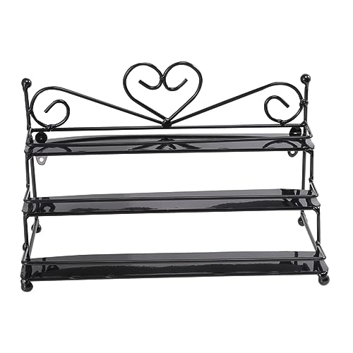 Garneck Kosmetik Organizer Schwarz Nagellackhalterständer Aus Metall Organizer Für Nagellack Mit Dreireihiger Struktur Stabile Und Rutschfeste Basis Für Nagellackflaschen Und Andere Kosmet von Garneck