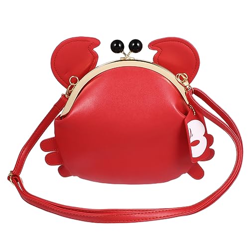 Garneck Krabben-Handtasche Aus PU-Leder in Rot Süße Krabbenform Ideal Für Mädchen Und Frauen Mit Praktischem Schultergurt Und Verspieltem Design 17x05x195cm von Garneck