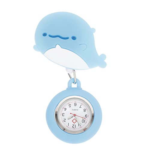 Garneck Krankenschwesteruhr Einziehbar Cartoon Design Clip On Taschenuhr für Pflegekräfte Mittelgroß Silikon Leicht und Praktisch Hängende Uhr für Frauen von Garneck