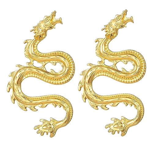 Garneck Kreative Drachenohrringe Goldene Ohrstecker Aus Langlebigem Material Dekorativer Ohrschmuck Für Frauen Für Geburtstag Hochzeitstag Muttertag Und Valentinstag von Garneck
