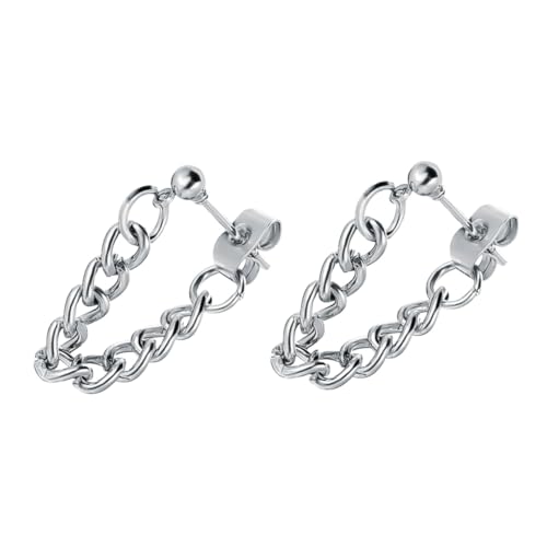 Garneck Kreative Kettenohrringe aus Metallischer Legierung Leichte Ohrstecker für Frauen Hautfreundlich Langlebig Modisches Piercing Schmuckzubehör für Mädchen Glänzend und Angenehm zu von Garneck