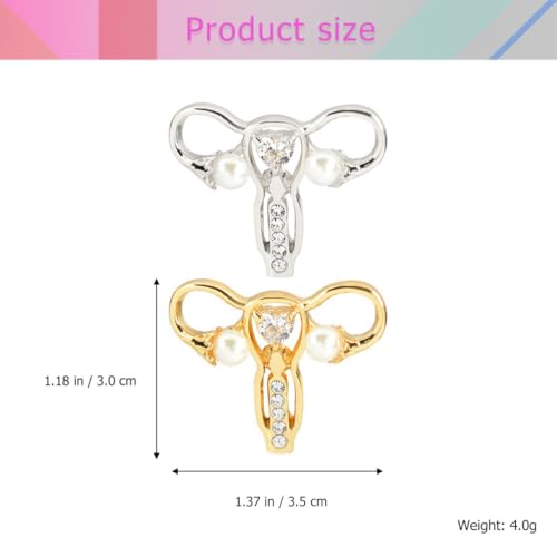 Garneck Kreative Uterus brosche aus Legierung Einzigartiger Weiblicher Schmuck Goldene Anstecknadel für Damen Passend zu Kleidern Taschen Hüten Vielseitiges Accessoire für Alltag und Büro von Garneck
