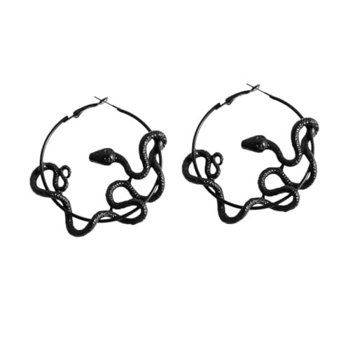 Garneck Kreative Vintage Schlangenohrringe aus Langlebiger Legierung Schwarzer Drachen design Earbob für Damen Auffälliger Retro Schmuck Hypoallergen und Modisch von Garneck
