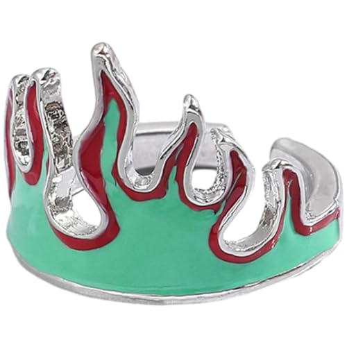 Garneck Flammenring Metallring Für Frauen Und Männer Verstellbarer Fingerring Schmuck Für Finger von Garneck