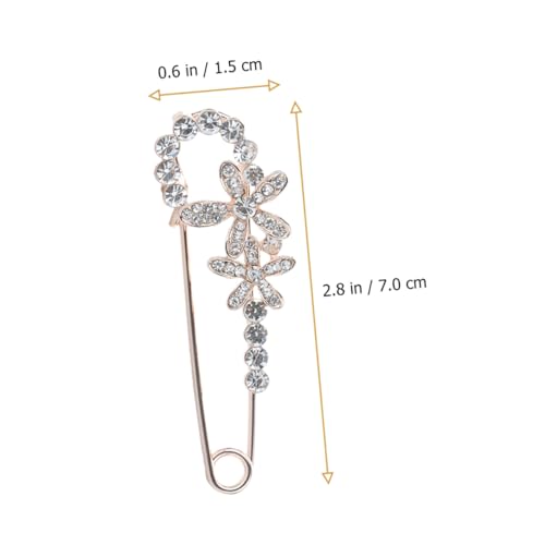 Garneck Kristallbesetzte Blumenbrosche mit Sicherheitsnadel Modische Brustnadel für Kleidung Rucksackabzeichen Strassverzierte Anstecknadel Eleganter Schmuck für Damen und Jacken von Garneck