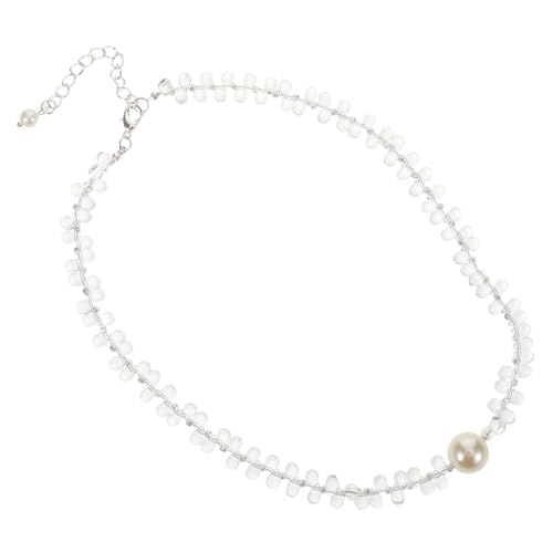 Garneck Kristallkette Beaded Choker Schmuck Transparentes Quarz Elegant Komfortabel für Hochzeit Party Alltag Schmuck Geschenk von Garneck