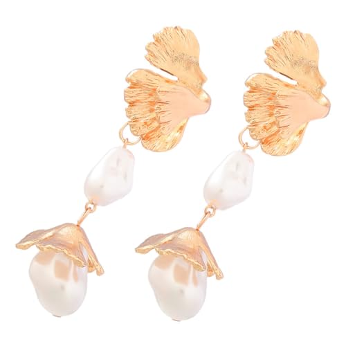 Garneck Kunstperlen Blütenohrringe Damen Ohrhänger Modisch Design Ohrstecker für Frauen Geeignet Durchstochene Ohren Schmuck für Alltag und Fest von Garneck