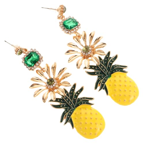 Garneck Lange Legierungs Ohrringe mit Ananas Design Leichte Ohrstecker mit Elegantem Dangle Stil Modischer Schmuck für Damen und Mädchen Einzigartiges Geschenkaccessoire von Garneck