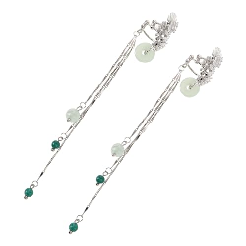 Garneck Quastenohrringe Damen Hängende Tropfenohrringe Minimalistische Ohrclips Langer Ohrschmuck Silberfarben Festliche Anlässe Und Alltag von Garneck