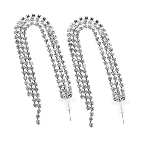 Garneck Lange Quasten Ohrringe für Frauen Funkelnde Strass Ohrhänger für Hochzeiten und Abschlussbälle und Stilvolle Ohrstecker mit Traumhaftem Design von Garneck