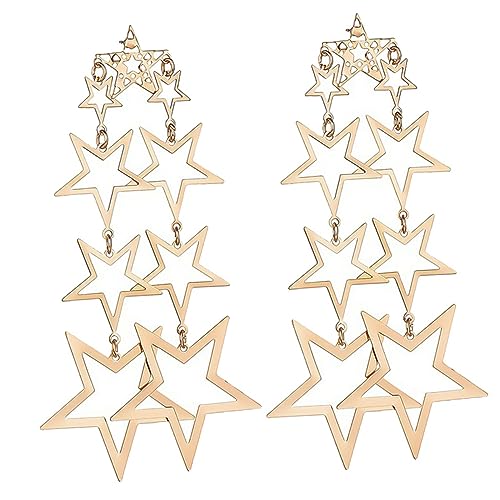 Garneck Lange Sternohrringe Damen Fünfzackiger Ohrstecker Modisch Langlebig Schmuck für Alltag von Garneck