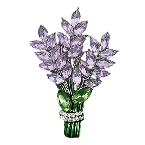 Garneck Lavendel Blüten Brosche für Damen Hochwertige Anstecknadel mit Strass Dekorative Brosche für Kleidung Schals und Taschen für Besondere Anlässe Wie Hochzeiten und Geburtstagsfeiern von Garneck