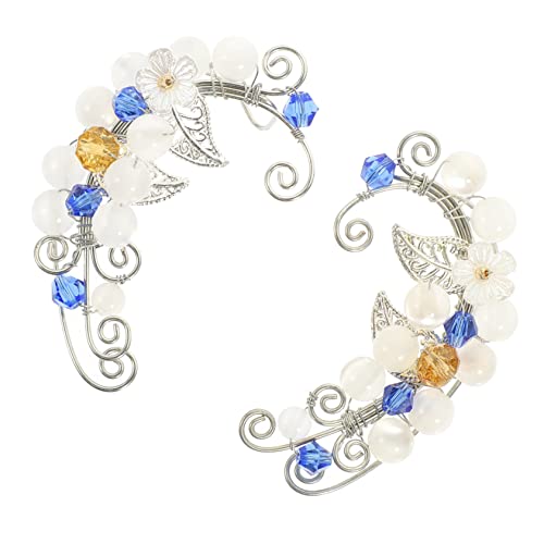 Garneck Leaf Ear Ohrclips für Damen Handgefertigte Vintage Ohrringe mit Farbigem Blätterdesign Ohrschmuck für Cosplay Party Alltag und Festliche Anlässe von Garneck