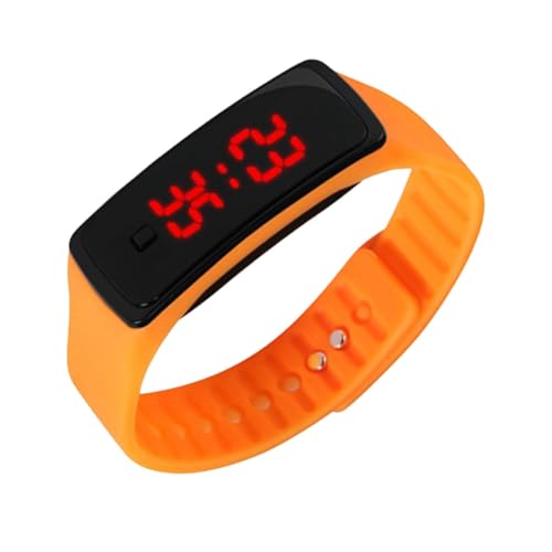 Garneck Led Digitale Kinderuhr Mit Silikonarmband Unisex Sportuhr Für Jungen Und Mädchen Einstellbare Armbanduhr in Orange Für Aktivitäten Im Freien von Garneck